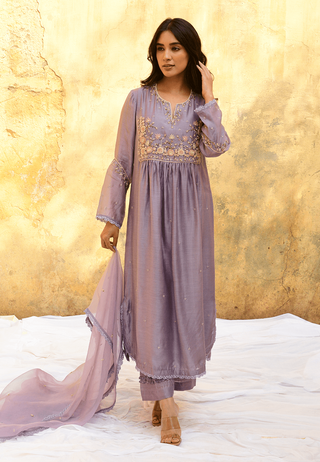 Niti Bothra-Lilac Mystic Knot Kurta And Pants-INDIASPOPUP.COM