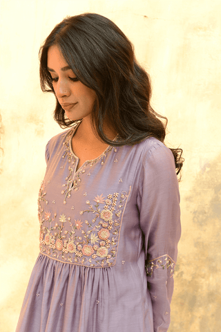 Niti Bothra-Lilac Mystic Knot Kurta And Pants-INDIASPOPUP.COM