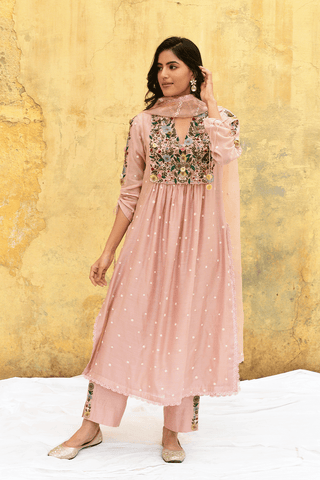 Niti Bothra-Pink Orchid Kurta And Pants-INDIASPOPUP.COM