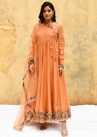 Niti Bothra-Peach Orchid Poshak Angrakha Set-INDIASPOPUP.COM