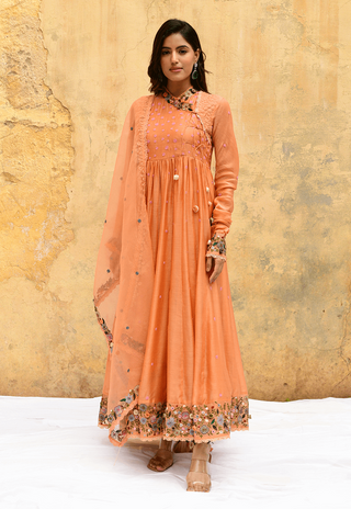 Niti Bothra-Peach Orchid Poshak Angrakha Set-INDIASPOPUP.COM