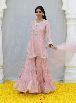 Niti Bothra-Pink Reef Embroidered Sharara Set-INDIASPOPUP.COM