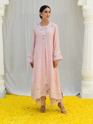 Niti Bothra-Pink Heavy Long Kurta Set-INDIASPOPUP.COM