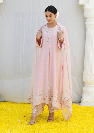 Niti Bothra-Pink Heavy Long Kurta Set-INDIASPOPUP.COM