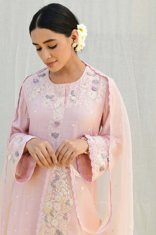 Niti Bothra-Pink Heavy Long Kurta Set-INDIASPOPUP.COM