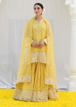 Niti Bothra-Yellow Reef Sharara Set-INDIASPOPUP.COM