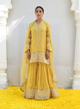 Niti Bothra-Yellow Reef Sharara Set-INDIASPOPUP.COM