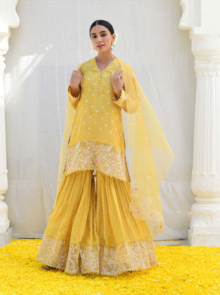 Niti Bothra-Yellow Reef Sharara Set-INDIASPOPUP.COM