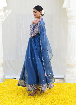 Niti Bothra-Blue Reef Anarkali Set-INDIASPOPUP.COM