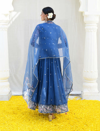 Niti Bothra-Blue Reef Anarkali Set-INDIASPOPUP.COM