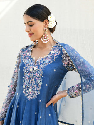 Niti Bothra-Blue Reef Anarkali Set-INDIASPOPUP.COM