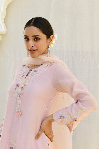 Niti Bothra-Pink Heavy Ivory Sharara Set-INDIASPOPUP.COM