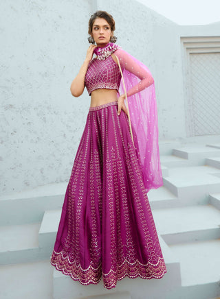 Carina Magenta Flared Pants Set by Chamee And Palak available on Indiaspopup