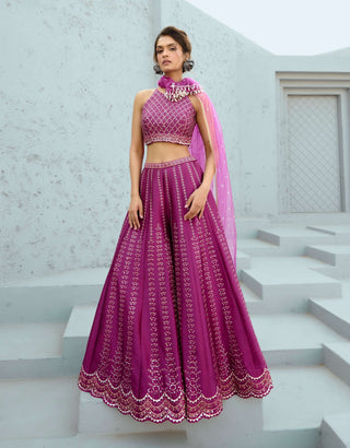 Carina Magenta Flared Pants Set by Chamee And Palak available on Indiaspopup