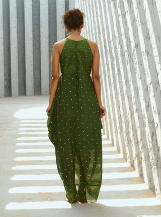 Stella green cowl dress