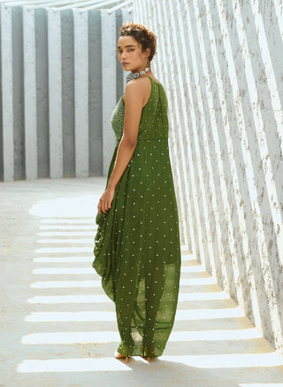 Stella green cowl dress