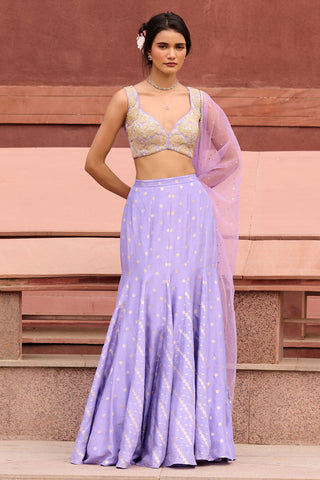 Zara Lavender Lehenga Set by Chamee And Palak, available on Indiaspopup.com