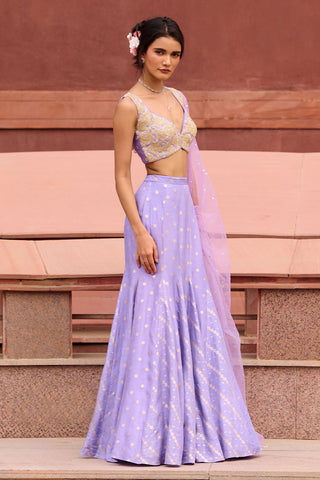 Zara Lavender Lehenga Set by Chamee And Palak, available on Indiaspopup.com