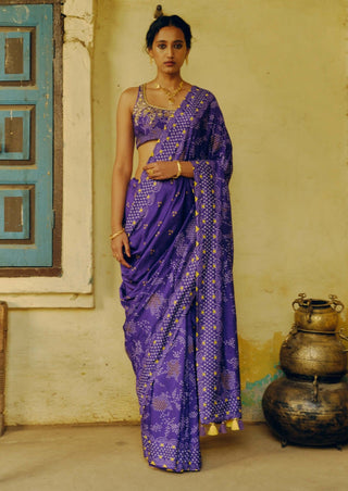 Iris purple sari and blouse