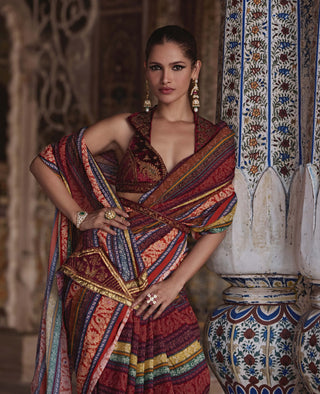 Inara ruby sari set