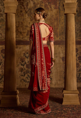 Sayna maroon sari and blouse