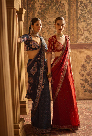 Sayna maroon sari and blouse