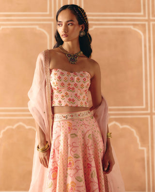 Blush pink lehenga and corset set