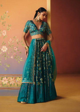 Mahi blue lehenga set