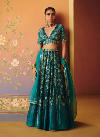 Mahi blue lehenga set