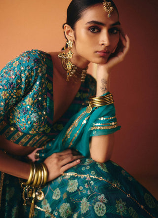 Mahi blue lehenga set