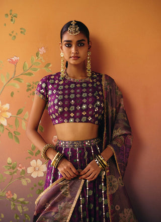 Saanjh purple lehenga set