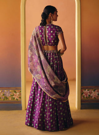 Saanjh purple lehenga set