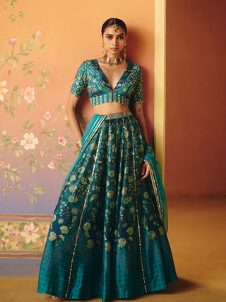Mahi blue lehenga set