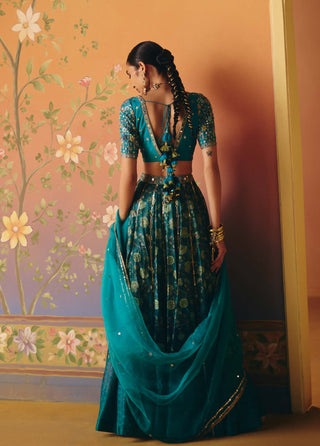Mahi blue lehenga set