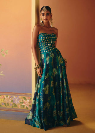 Mahi blue corset and kali pants