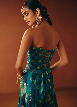 Mahi blue corset and kali pants