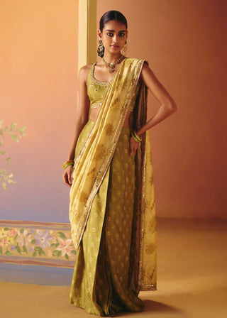 Reet ivory sari set