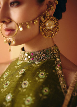 Seher green sharara set