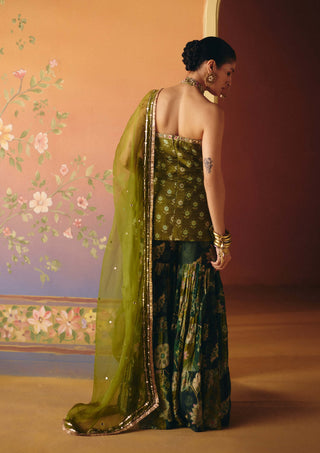 Seher green sharara set