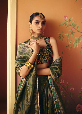 Seher green lehenga set