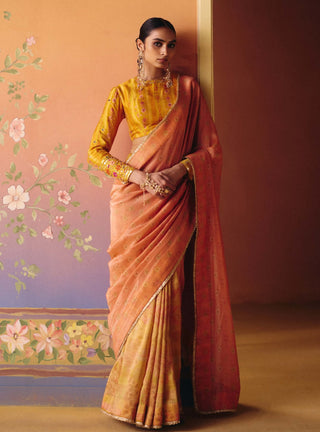 Soni yellow sari with blouse