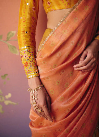 Soni yellow sari with blouse