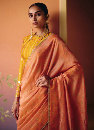 Soni yellow sari with blouse