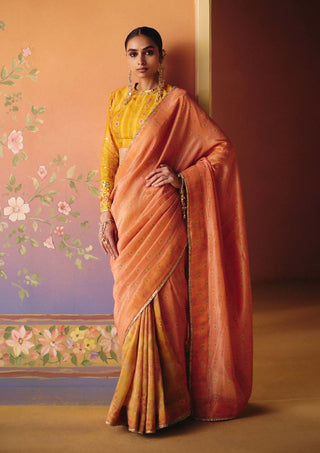 Soni yellow sari with blouse