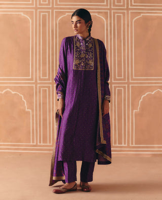Imperial violet printed kurta set