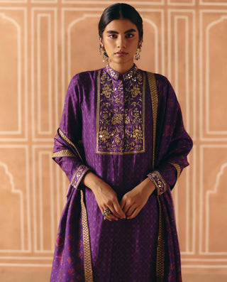 Imperial violet printed kurta set