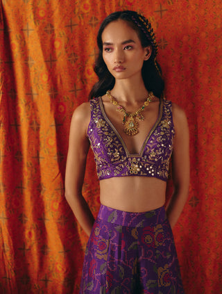 Imperial violet crop top and flared pants