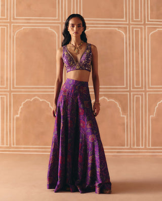 Imperial violet crop top and flared pants