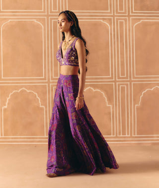 Imperial violet crop top and flared pants