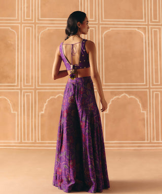 Imperial violet crop top and flared pants